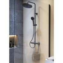 Coloană de duș termostată Ideal Standard Ceratherm T25+, 2 jeturi, negru mat